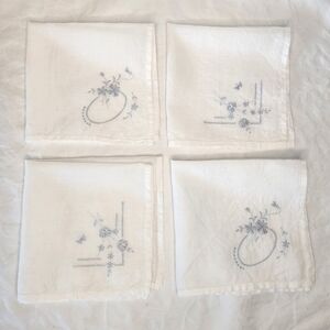 Antique Embroidered Silk Bridal Kerchiefs